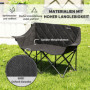 2-sits Campingstol med Kylväskor och Bärväska Svart – 145 x 60 x 92 cm