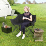 2-sits Campingstol med Kylväskor och Bärväska Svart – 145 x 60 x 92 cm