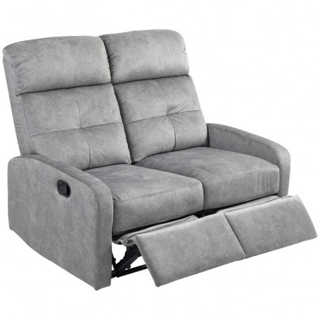 Relax Fåtölj 2-sits med Lutning Ryggstöd 135 grader och Pocketfjädring Grå
