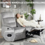 Relax Fåtölj 2-sits med Lutning Ryggstöd 135 grader och Pocketfjädring Grå