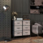 Tygbyrå med 6 Lådor och Hyllplan i Industriell Design – 79 x 29 x 85 cm