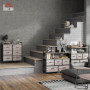 Tygbyrå med 6 Lådor och Hyllplan i Industriell Design – 79 x 29 x 85 cm