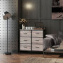 Tygbyrå med 6 Lådor och Hyllplan i Industriell Design – 79 x 29 x 85 cm