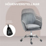 Kontorsfåtölj i Sammet med Hög Rygg och Justerbar Höjd Grå
