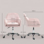 Kontorsfåtölj i Sammet med Hög Rygg och Justerbar Höjd Rosa