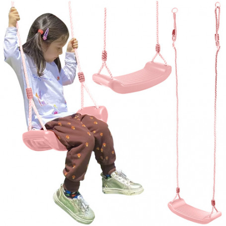 Gunga för barn – Rosa gunga med metallfästen och säker sits – för hem & trädgård