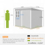 Metall Redskapsbod med Fönster och Bred Dörr 260 x 177 x 190 cm, mö...
