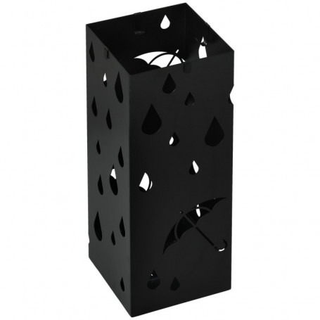 Paraplyställ Fyrkant Metall 15,5 x 15,5 x 40 cm Svart