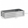 Odlingslåda Väderbeständig Öppen Botten Metall 120 x 60 x 30,5 Silver