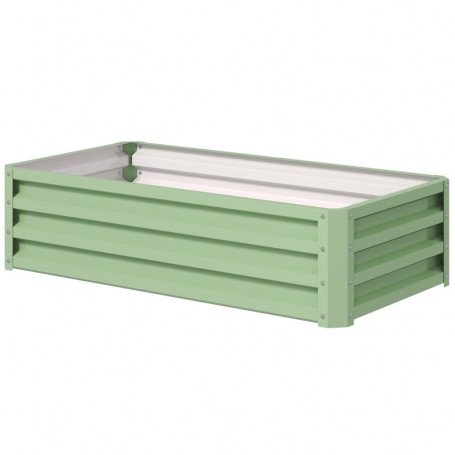 Odlingslåda Väderbeständig Öppen Botten Metall 120 x 60 x 30,5 Grön