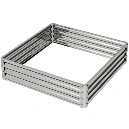 Odlingslåda Galvaniserat Stål Silver 120 x 120 x 30 cm