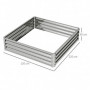 Odlingslåda Galvaniserat Stål Silver 120 x 120 x 30 cm
