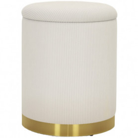 Förvaringspall Gräddvit Manchester med Stålbas – Ø36 x 44 cm, 30,6L