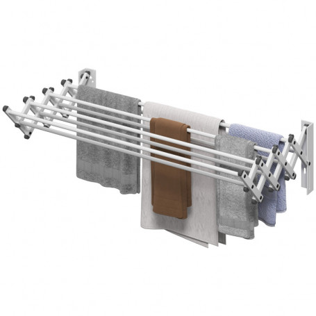 Väggmonterad Handdukstork Utdragbar i Aluminium – 86 x 61 x 22 cm