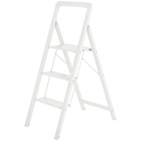 Hopfällbar 3-stegs Trappstege i Aluminium – 150 kg, 66,3 x 41,5 x 104,6 cm
