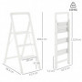 Hopfällbar 3-stegs Trappstege i Aluminium – 150 kg, 66,3 x 41,5 x 104,6 cm