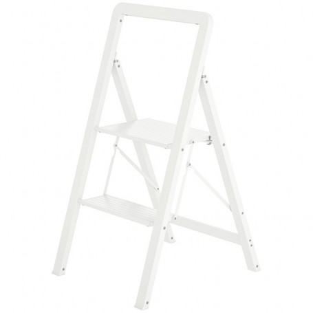 Hopfällbar 2-stegs Trappstege i Aluminium – 150 kg, 49,7 x 41,5 x 82,6 cm