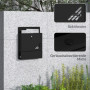 Brevlåda Metall Väggmonterad Låsbar Svart – 30 x 8,5 x 32,5 cm