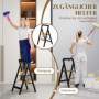 Hopfällbar 2-stegs Trappstege i Aluminium – 150 kg, 48 x 44,5 x 86,3 cm