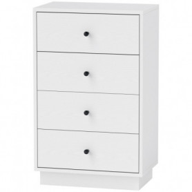 Modern Byrå med 4 Lådor och Tippskydd Vit – 47 x 29 x 75 cm