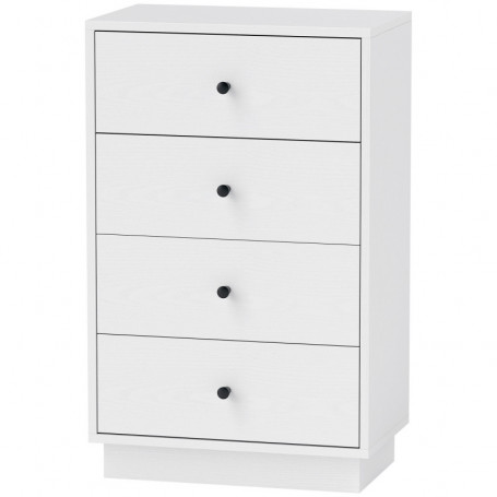 Modern Byrå med 4 Lådor och Tippskydd Vit – 47 x 29 x 75 cm