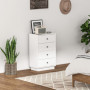 Modern Byrå med 4 Lådor och Tippskydd Vit – 47 x 29 x 75 cm