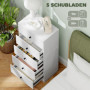 Modern Byrå med 5 Lådor och Tippskydd Vit – 47 x 29 x 95 cm
