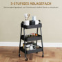 Serveringsvagn med 3 Meshhyllor och Låsbara Hjul – 42,4 x 29,8 x 74,5 cm