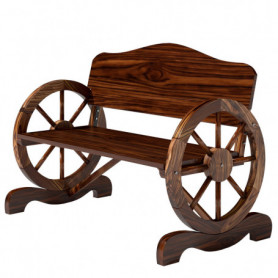 Trädgårdsbänk 2-sits med Hjularmstöd Brun