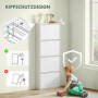 Skoskåp, 4 Fällbara Fack, för upp till 8 Par Skor Vit