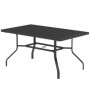 Trädgårdsbord 152 x 90 cm med Paraplyhållare Svart