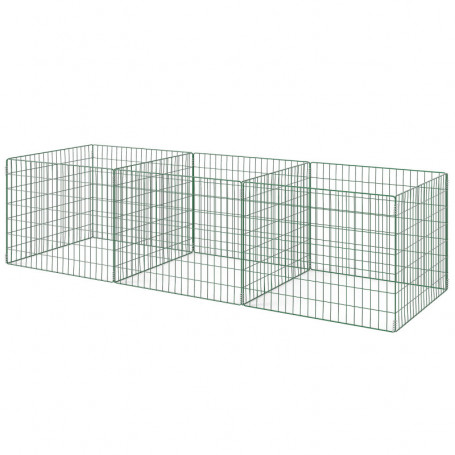 Trädgårdskomposter med 3 Kammare – Öppen Design & Flexibel Form, 270 cm