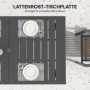 Trädgårdsbord med Paraplyhållare & Lamelldesign – 150 cm, Stålram