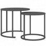 2-delat Ute Sidobord i Stål Mörkgrå Ø60/Ø48 cm