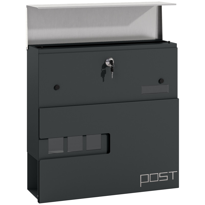 Cassetta Per Pacchi Combi Formato A4 In Acciaio Antracite Opaco L 34 X P 22 X H 96 Cm 91120028 - Foto 10