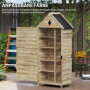 Trädgårdsskåp i Trä med 4 Hyllor & Asfalttak – 80 x 49 x 170 cm, Lj...