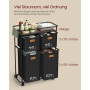Tvättvagn med 4 Korgar – 150L Kapacitet, 72,4 x 33 x 109,1 cm