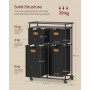 Tvättvagn med 4 Korgar – 150L Kapacitet, 72,4 x 33 x 109,1 cm