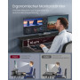 Gamingbord med Skärmstativ, Inbyggd Belysning och Eluttag  135 x 55 x 76 cm Svart