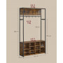 Klädställning med skoställ Vintage Brun 32 x 100 x 180 cm