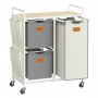 Rullbar Tvättsorterare med 3 Korgar Beige 68,6 x 33 x 80,5 cm