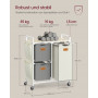 Rullbar Tvättsorterare med 3 Korgar Beige 68,6 x 33 x 80,5 cm
