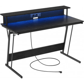 Gamingbord med Skärmstativ, Inbyggd Belysning och Eluttag 135 x 55 ...