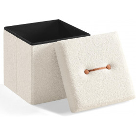 Sittpall Fleeceyta Krämvit med Förvaring 38 x 38 x 38 cm