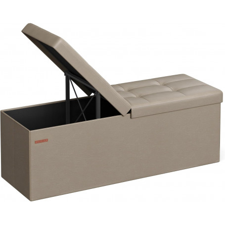 Sittbänk Förvaring 110×38×38 cm Vintage Kamelbrun PU-läder Hopfällb...