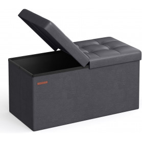 Sittbänk med Förvaring Vintage Mörkgrå 76 x 38 x 38 cm