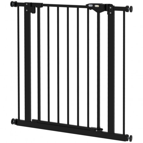 Justerbar Säkerhetsgrind för Husdjur Utan Borrning 68 x 77 cm Metall Svart