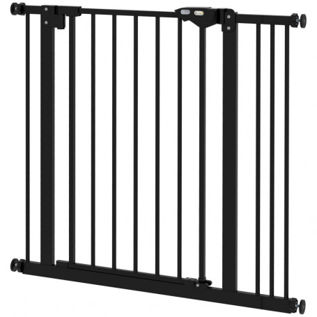 Justerbar Säkerhetsgrind för Husdjur Utan Borrning 86 x 77 cm Metall Svart