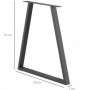 Bordsben 2 st Metall Enkel Installation Svart