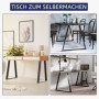 Bordsben 2 st Metall Enkel Installation Svart